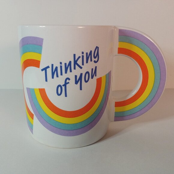 Other - Teleflora Vintage Coffee Mug Rainbow Thinking of You Novelty Colorful